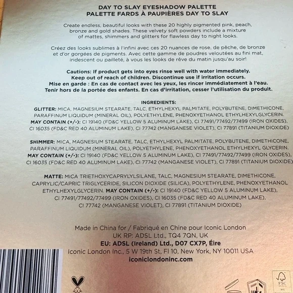 NWT ICONIC London Day to Slay Palette with Gold and Black Accents - Picture 4 of 4